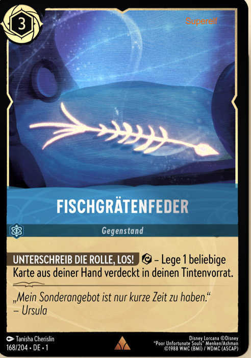 Lorcana Kapitel 1-168 R Fischgrätenfeder Saphir