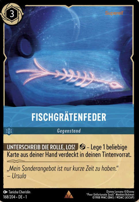 Lorcana Kapitel 1-168 R Fischgrätenfeder Saphir