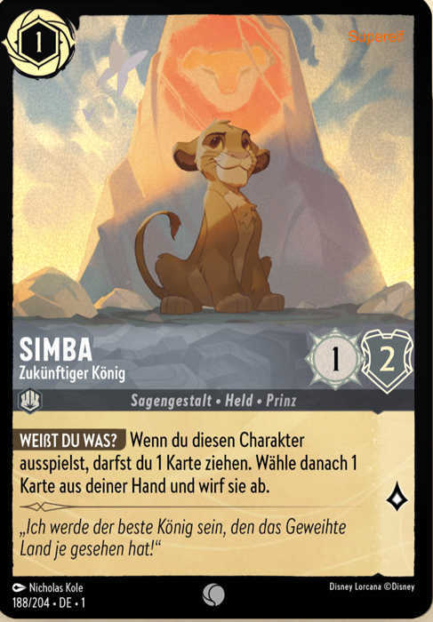 Lorcana Kapitel 1-188 C Simba Stahl