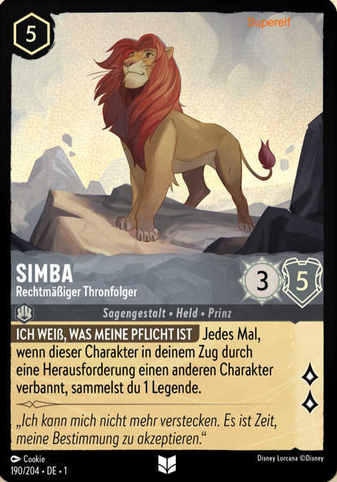 Lorcana Kapitel 1-190 UC Simba Stahl