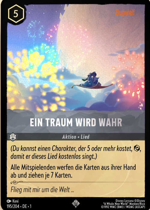 Lorcana Kapitel 1-195 SR Ein Traum wird wahr Stahl