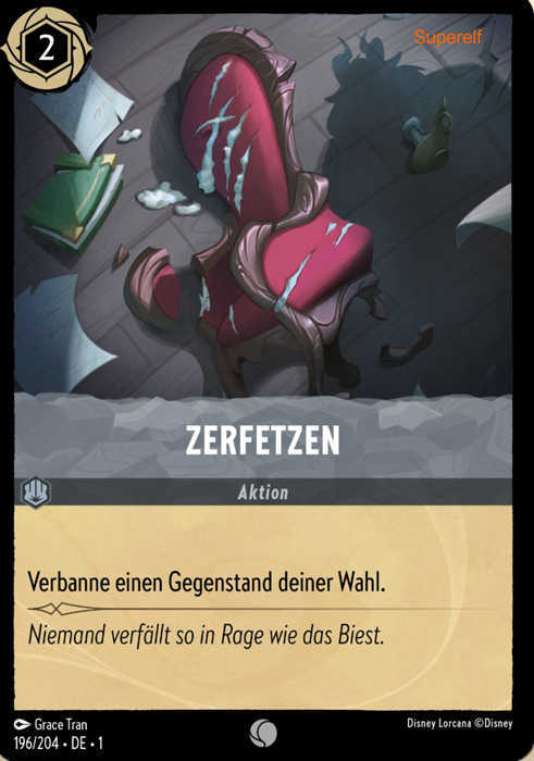 Lorcana Kapitel 1-196 C Zerfetzen Stahl