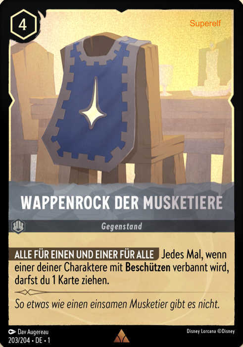 Lorcana Kapitel 1-203 R Wappenrock der Musketiere Stahl