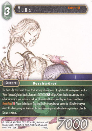 Final Fantasy Opus 11-061 L Yuna Wind