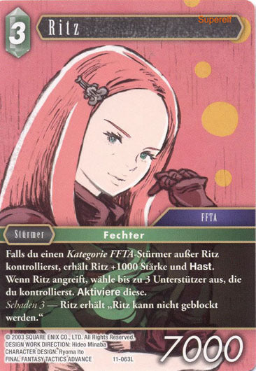 Final Fantasy Opus 11-063 L Ritz Wind