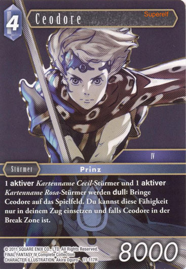 Final Fantasy Opus 11-117 R Ceodore Wasser