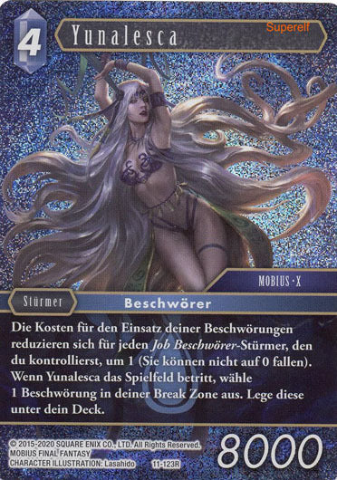 Final Fantasy Opus 11-123 R Yunalesca Wasser
