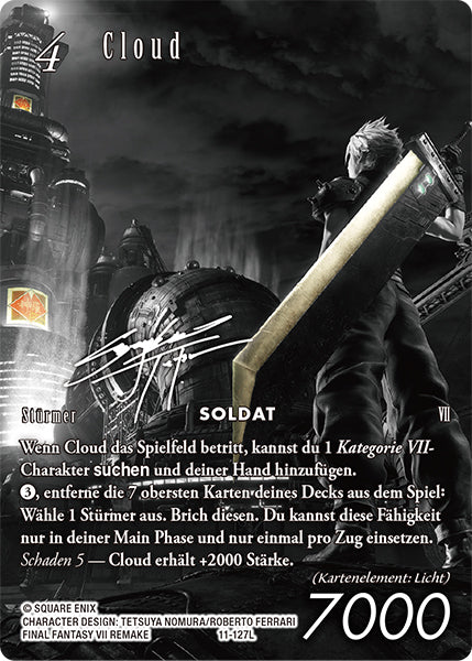 Final Fantasy 11-127L Cloud Full Art Premium - Noir Karte aus OPUS 29