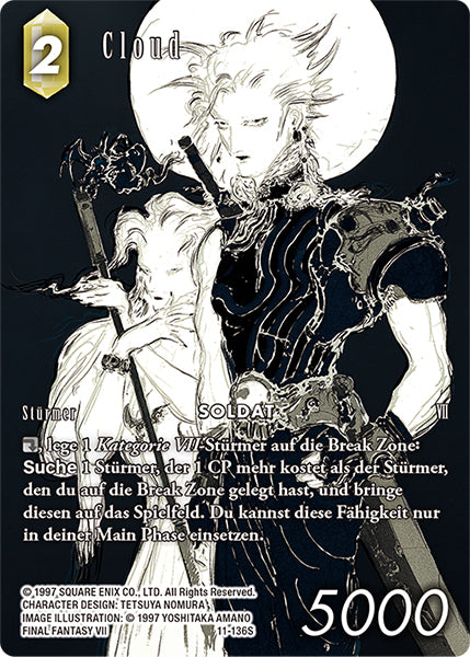 Final Fantasy 11-136S Cloud Full Art Premium - Legacy Karte aus OPUS 18 - Neues Design