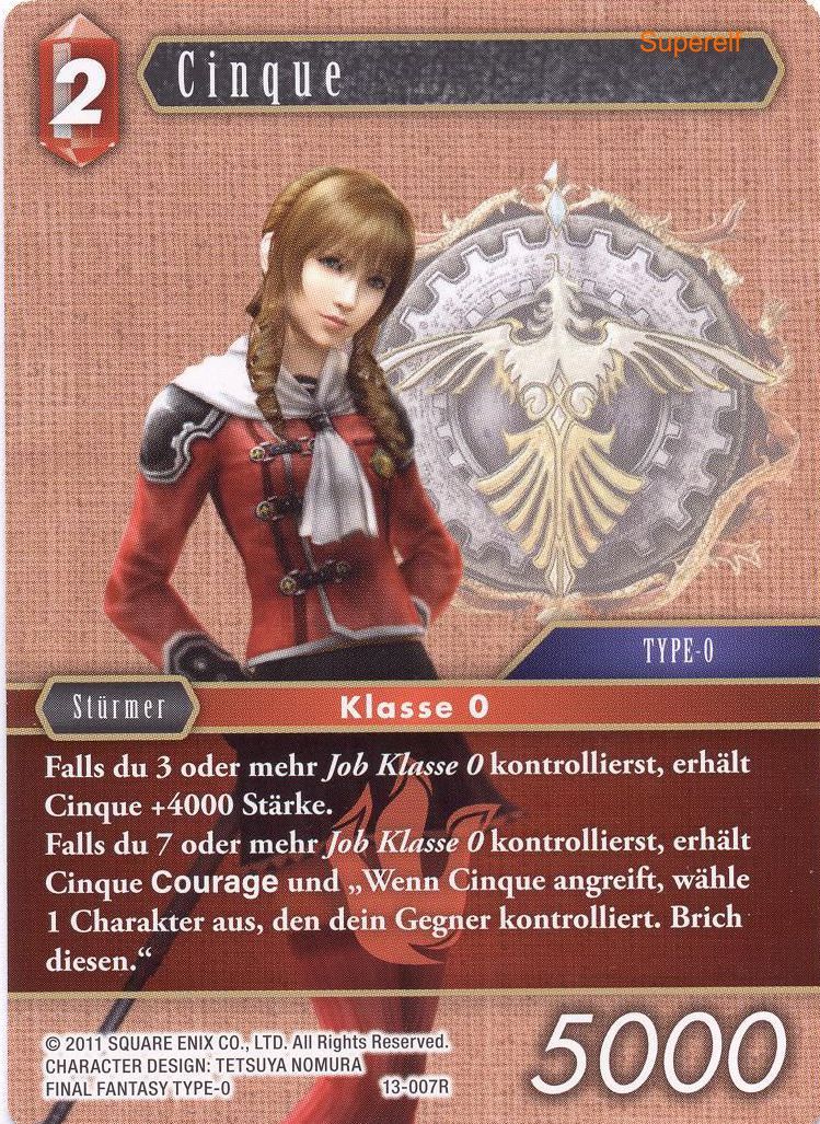 Final Fantasy Opus 13-007 R Cinque Feuer