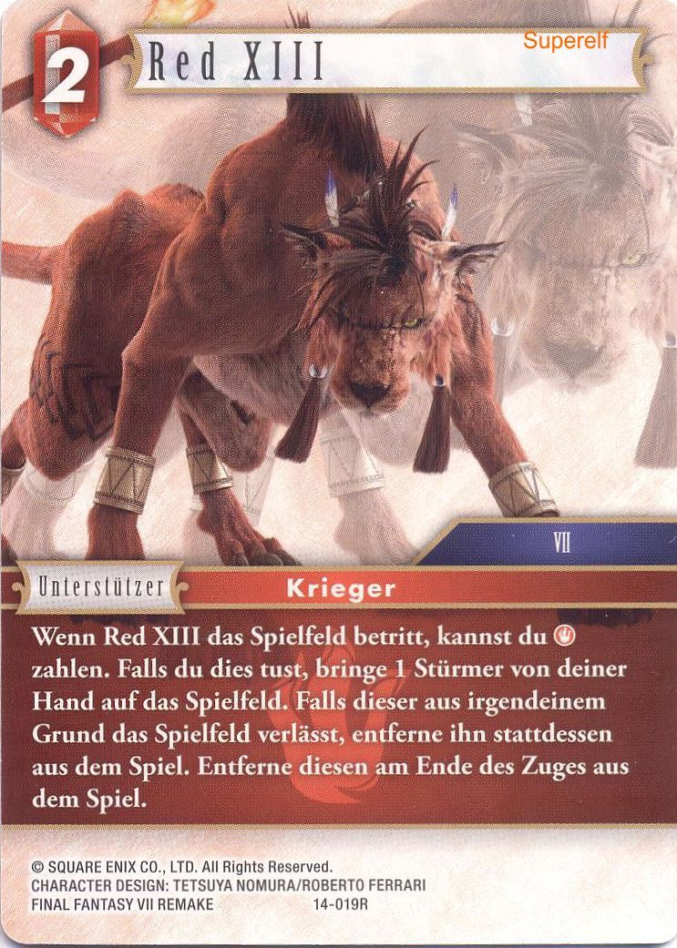 Final Fantasy Opus 14-019 R Red XIII Feuer