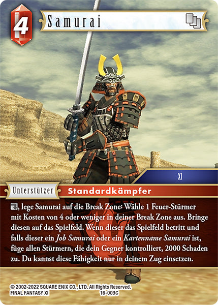 Final Fantasy Opus 16-009 C Samurai Feuer