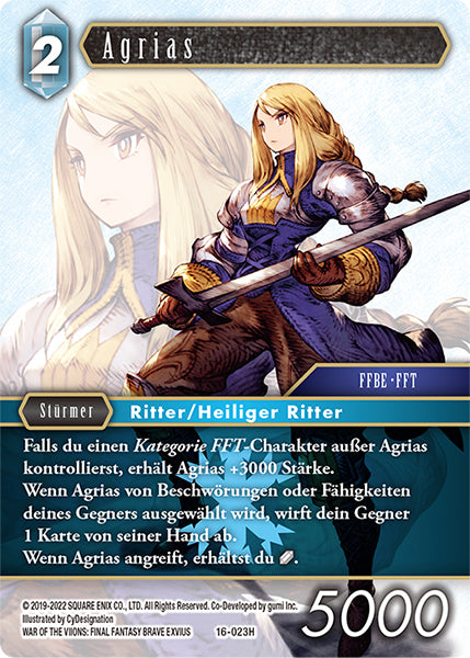 Final Fantasy Opus 16-023 H Agrias Eis