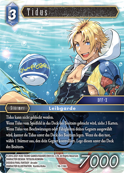 Final Fantasy Opus 16-116 L Tidus Wasser