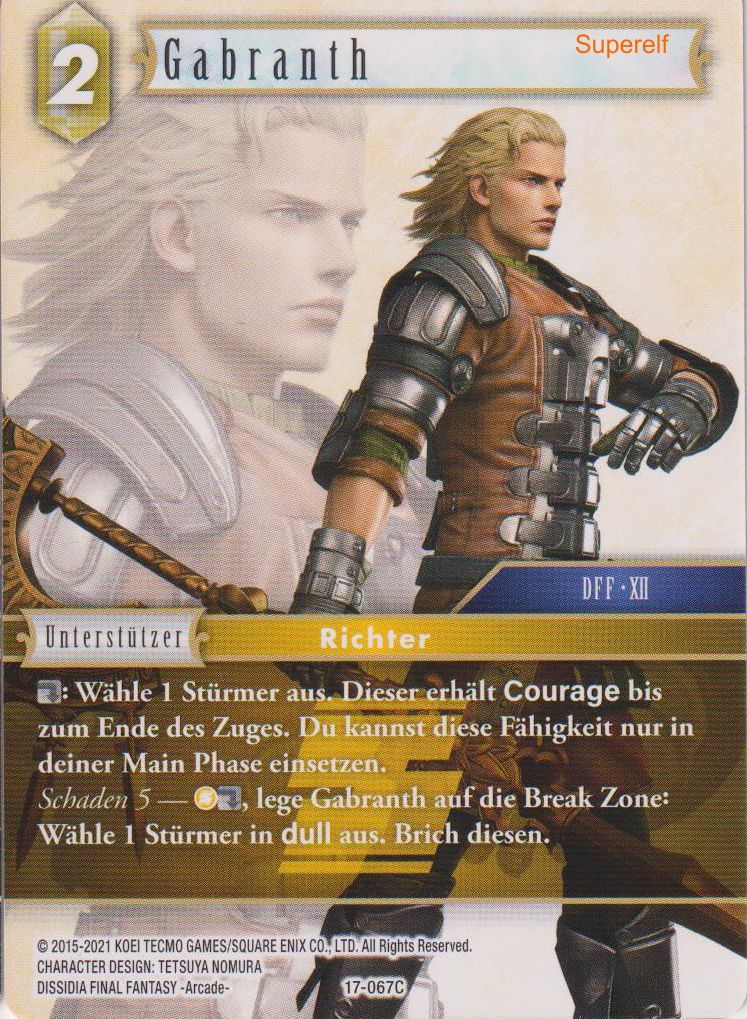 Final Fantasy Opus 17-067 C Gabranth Erde