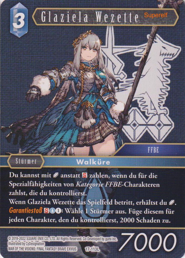 Final Fantasy Opus 17-113 L Glaziela Wezette Wasser