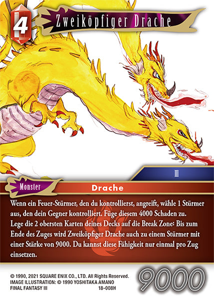 Final Fantasy Opus 18-008 H Zweiköpfiger Drache Feuer