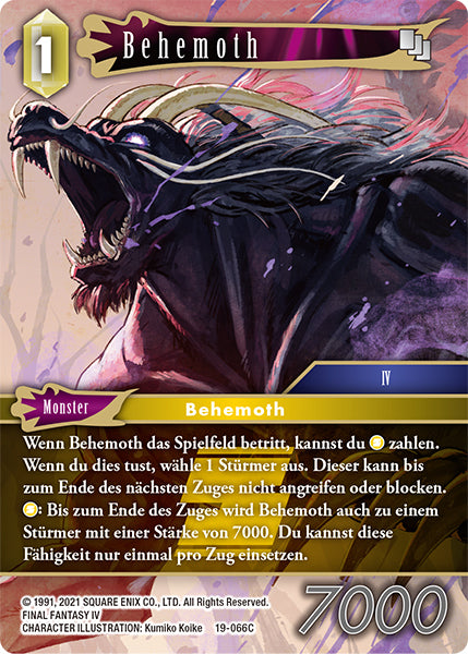 Final Fantasy Opus 19-066 C Behemoth Erde