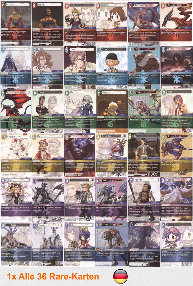 OPUS 6 - 1x Alle 36 Rare Karten komplett