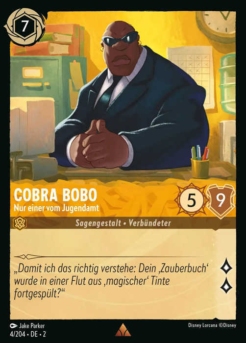 Lorcana Aufstieg der Flutgestalten 2-004 R Cobra Bobo Bernstein