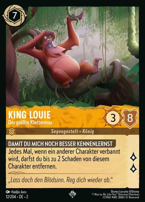 Lorcana Aufstieg der Flutgestalten 2-012 SR King Louie Bernstein