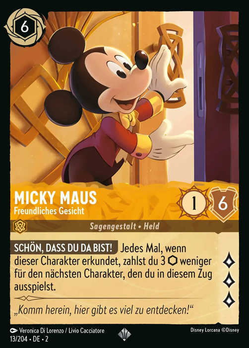 Lorcana Aufstieg der Flutgestalten 2-013 SR Micky Maus Bernstein