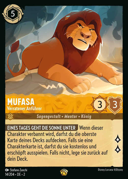 Lorcana Aufstieg der Flutgestalten 2-014 L Mufasa Bernstein