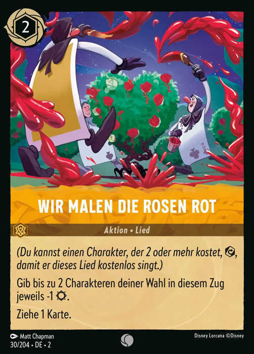 Lorcana Aufstieg der Flutgestalten 2-030 C Wir malen die Rosen rot Bernstein