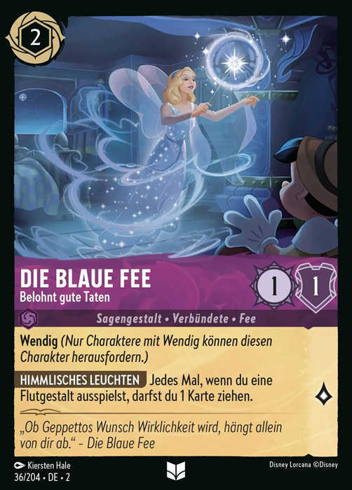 Lorcana Aufstieg der Flutgestalten 2-036 UC Die Blaue Fee Amethyst
