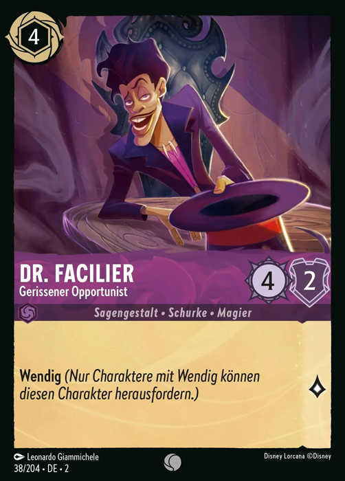 Lorcana Aufstieg der Flutgestalten 2-038 C Dr. Facilier Amethyst