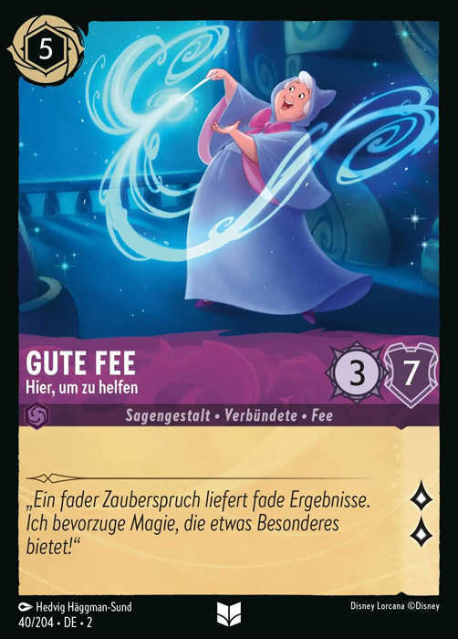 Lorcana Aufstieg der Flutgestalten 2-040 UC Gute Fee Amethyst