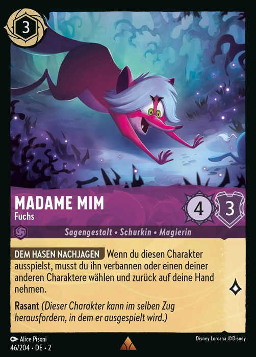 Lorcana Aufstieg der Flutgestalten 2-046 R Madame Mim Amethyst