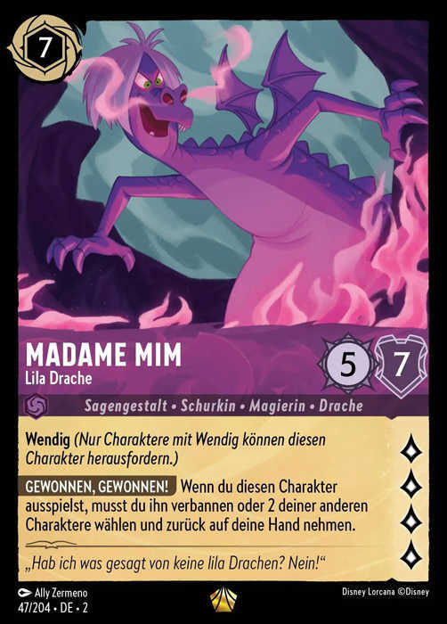 Lorcana Aufstieg der Flutgestalten 2-047 L Madame Mim Amethyst