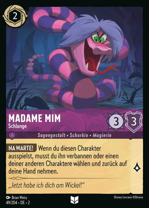 Lorcana Aufstieg der Flutgestalten 2-049 UC Madame Mim Amethyst