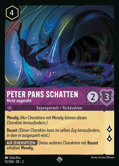 Lorcana Aufstieg der Flutgestalten 2-055 SR Peter Pans Schatten Amethyst