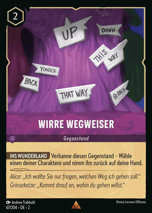 Lorcana Aufstieg der Flutgestalten 2-067 R Wirre Wegweiser Amethyst