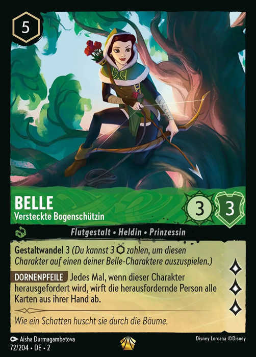 Lorcana Aufstieg der Flutgestalten 2-072 L Belle Smaragd
