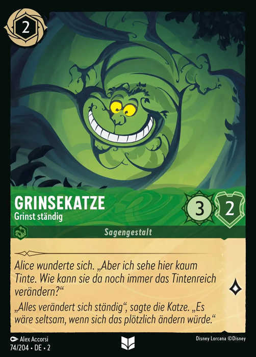 Lorcana Aufstieg der Flutgestalten 2-074 UC  Grinsekatze Smaragd