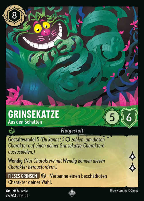 Lorcana Aufstieg der Flutgestalten 2-075 SR Grinsekatze Smaragd