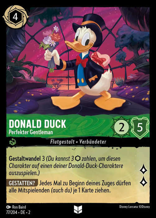 Lorcana Aufstieg der Flutgestalten 2-077 UC Donald Duck Smaragd