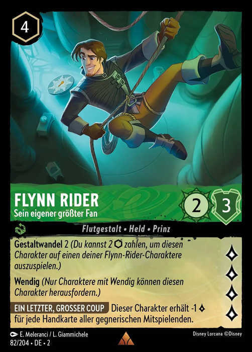Lorcana Aufstieg der Flutgestalten 2-082 R Flynn Rider Smaragd