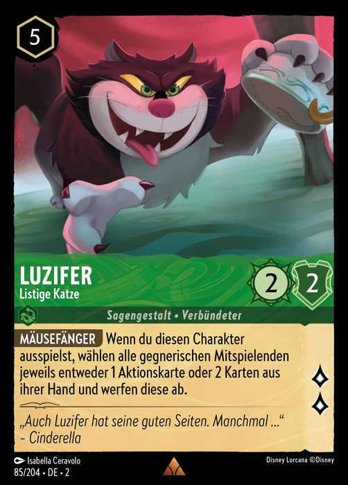 Lorcana Aufstieg der Flutgestalten 2-085 R Luzifer Smaragd