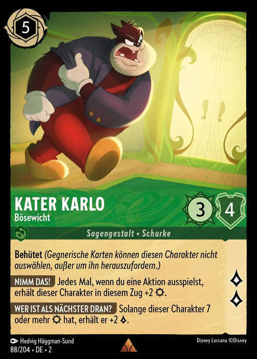 Lorcana Aufstieg der Flutgestalten 2-088 R Kater Karlo Smaragd