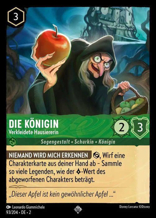 Lorcana Aufstieg der Flutgestalten 2-093 SR Die Königin Smaragd