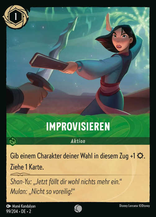 Lorcana Aufstieg der Flutgestalten 2-099 C Improvisieren Smaragd