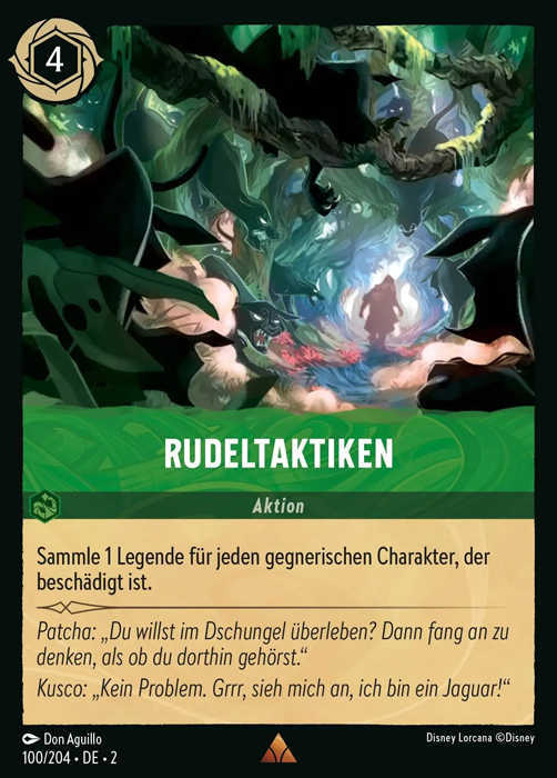 Lorcana Aufstieg der Flutgestalten 2-100 R Rudeltaktiken Smaragd