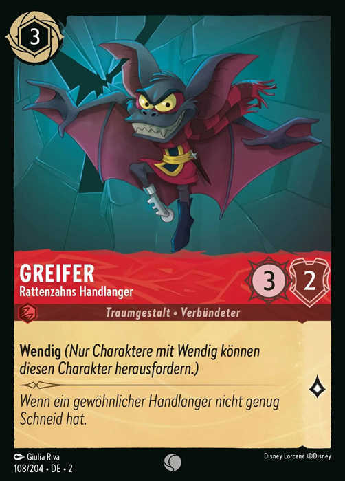 Lorcana Aufstieg der Flutgestalten 2-108 C Greifer Rubin