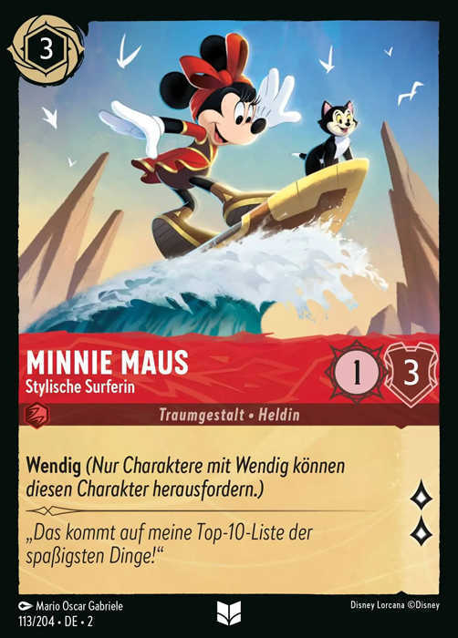 Lorcana Aufstieg der Flutgestalten 2-113 UC Minnie Maus Rubin