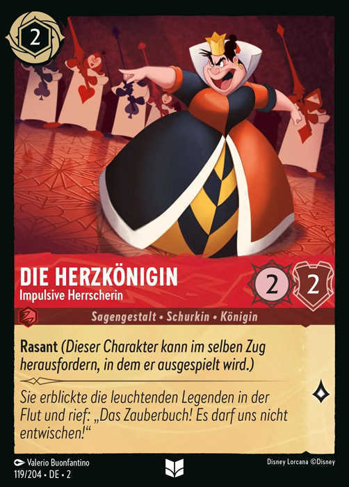Lorcana Aufstieg der Flutgestalten 2-119 UC Die Herzkönigin Rubin