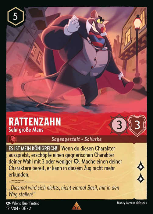 Lorcana Aufstieg der Flutgestalten 2-121 R Rattenzahn Rubin